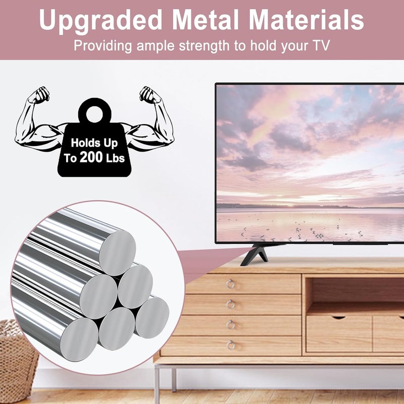 Maozhren Metal Stand for LG TV Legs Replacement, Only for LG 70" 75" TV Models We List, for 70UJ6570 70UJ657A 70UJ6520 70UK6570 70UM7370 70UN6950 70UN7070 75UJ6500 75UJ6470 75UJ6520 75UN7370PUC with Screws - Image 4